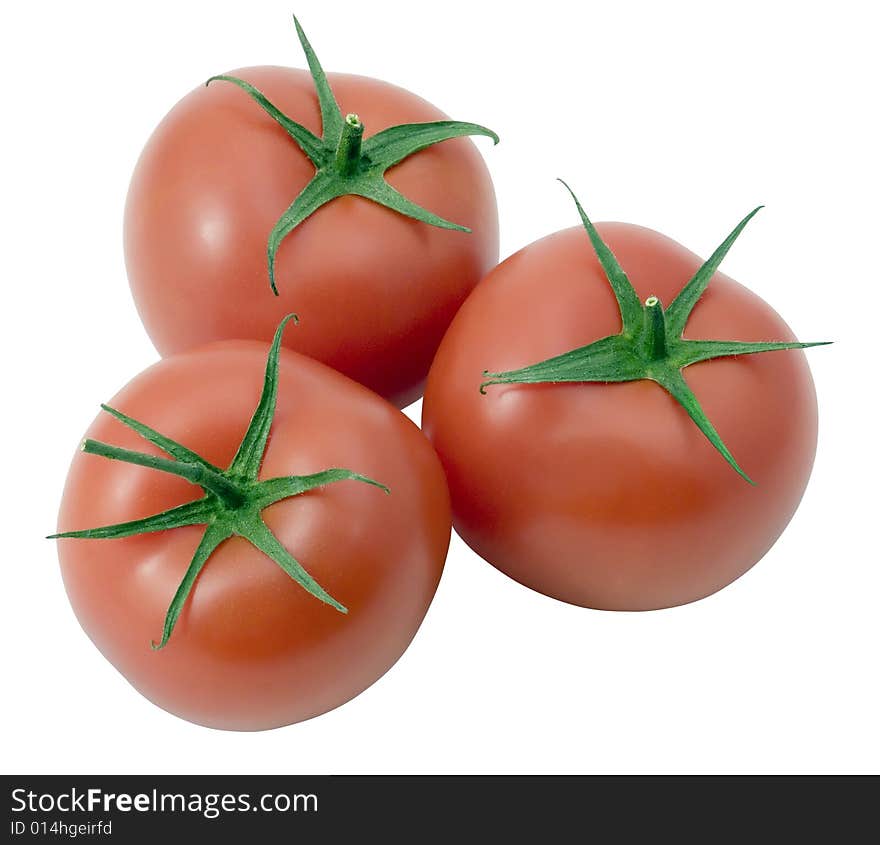 Tomatoes isolated on white background (clipping pa