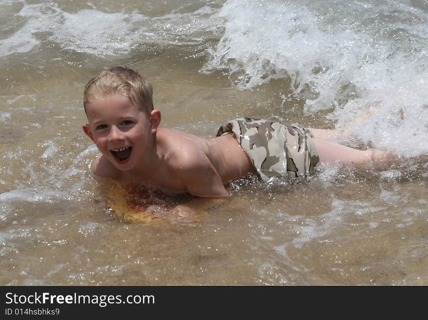 Swimming in the waves