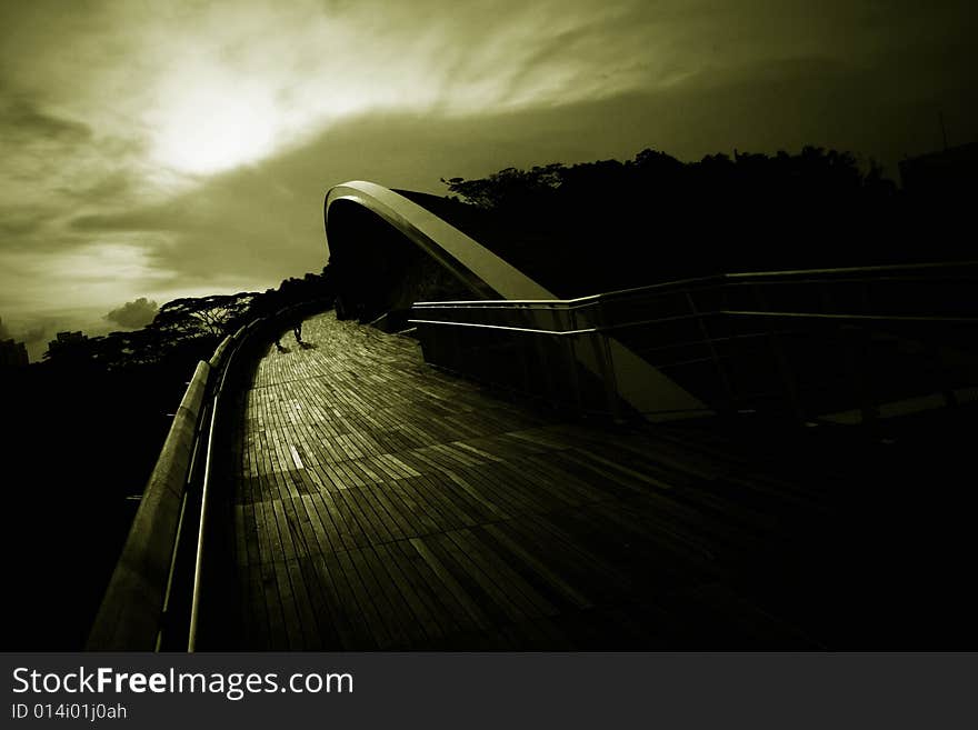 Henderson wave bridge at southern ridge singapore attraction. The tallest human bridge.