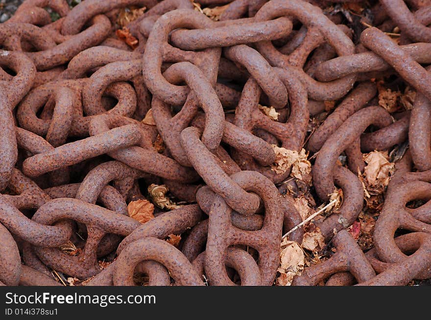 Old rusty outdated anchor chain. Old rusty outdated anchor chain