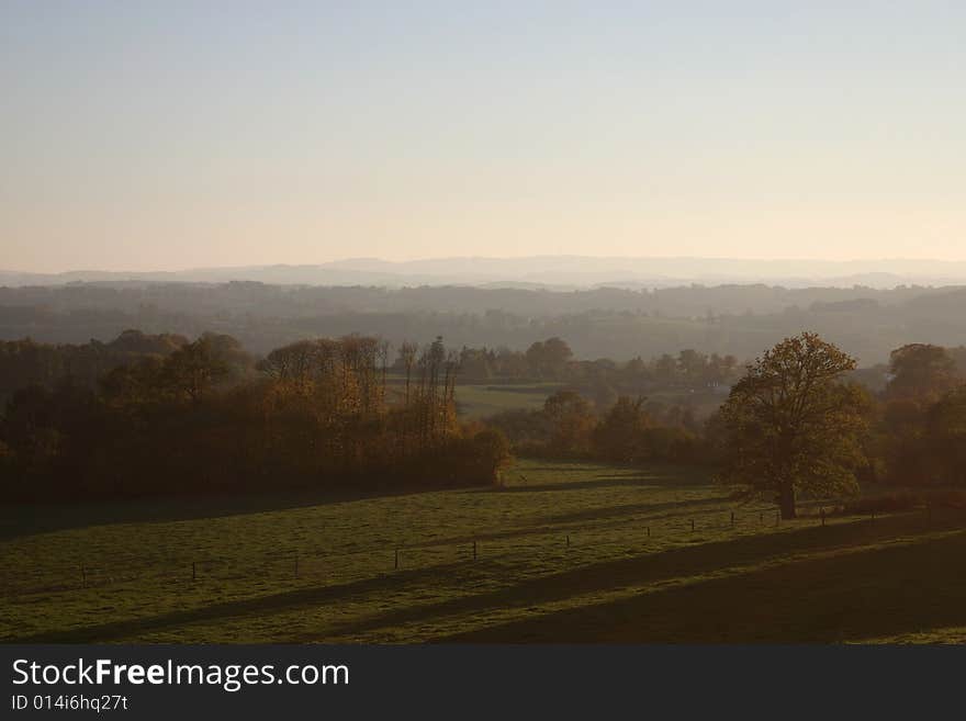 Autumn evening in the center of france