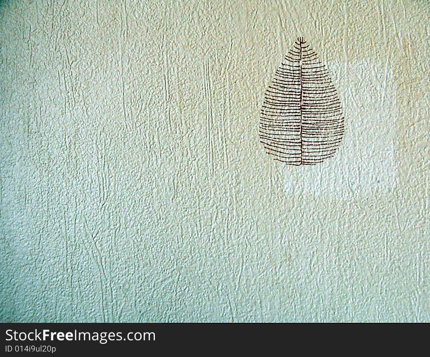 Old grunge paper texture with silhouette of leaf. Old grunge paper texture with silhouette of leaf