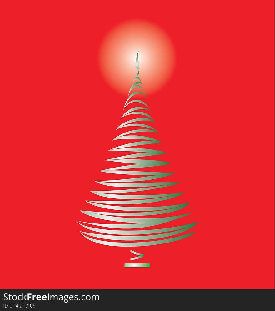 Stylized Christmas tree with light on top