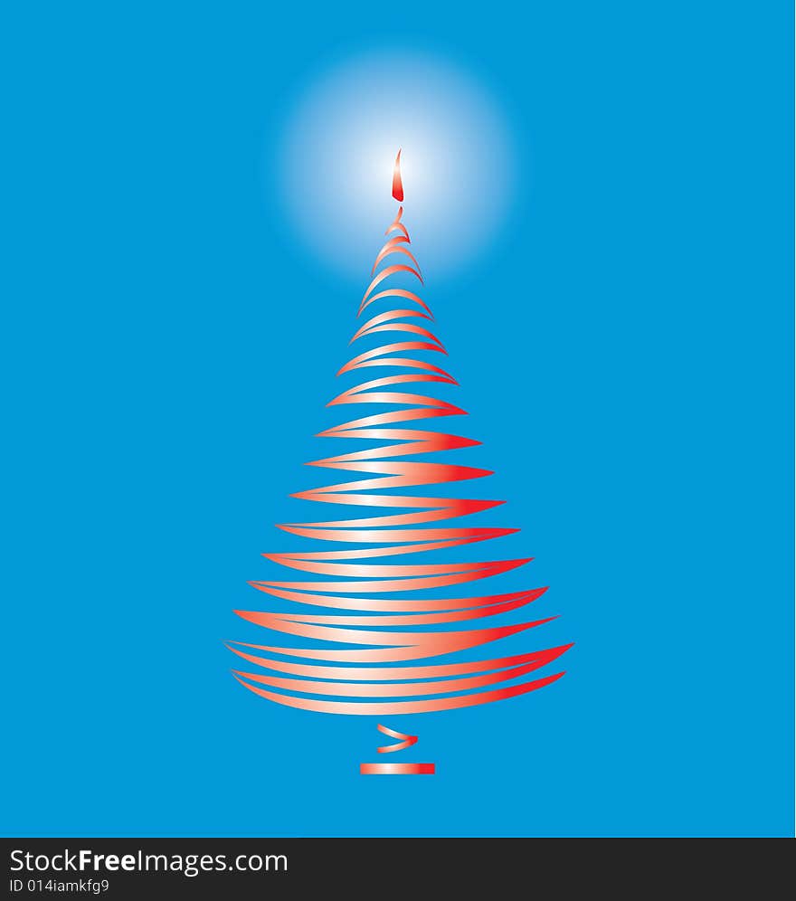 Stylized Christmas tree with light on top