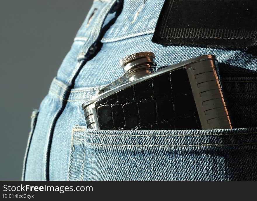 Hipflask in the pocket pocket. Hipflask in the pocket pocket