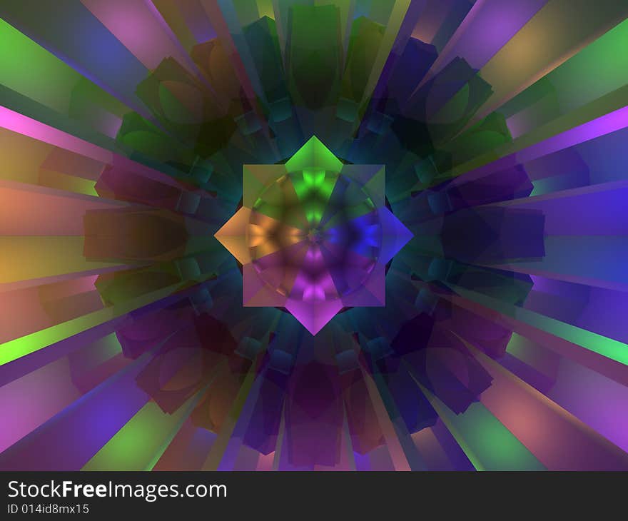 3D Colorful Abstract Flower Mosaic Background Wallpaper