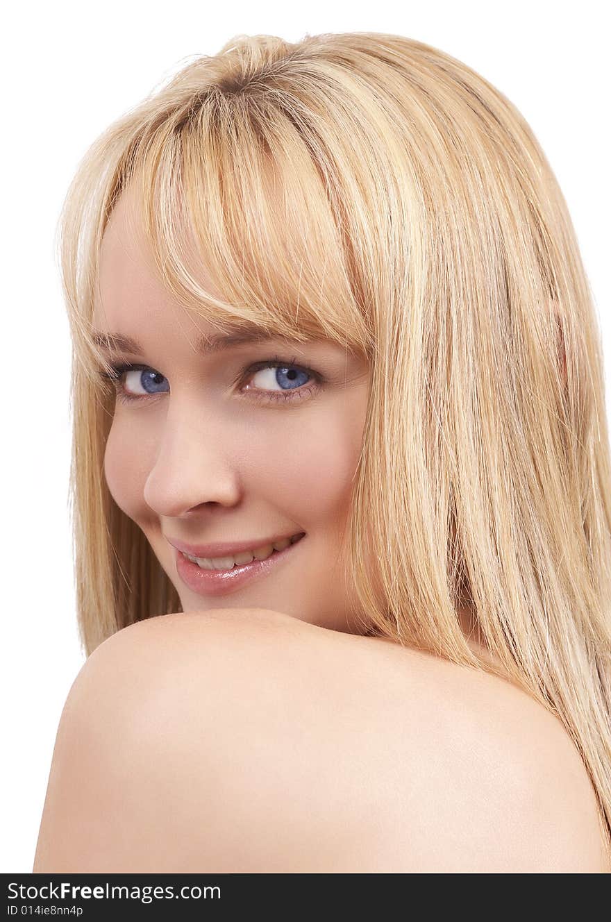 Portrait of beautiful blonde woman