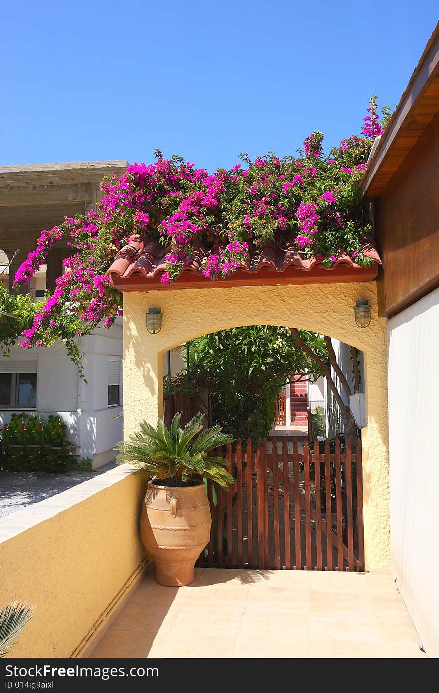 Beautiful Gate to the house on the island crete.Greece