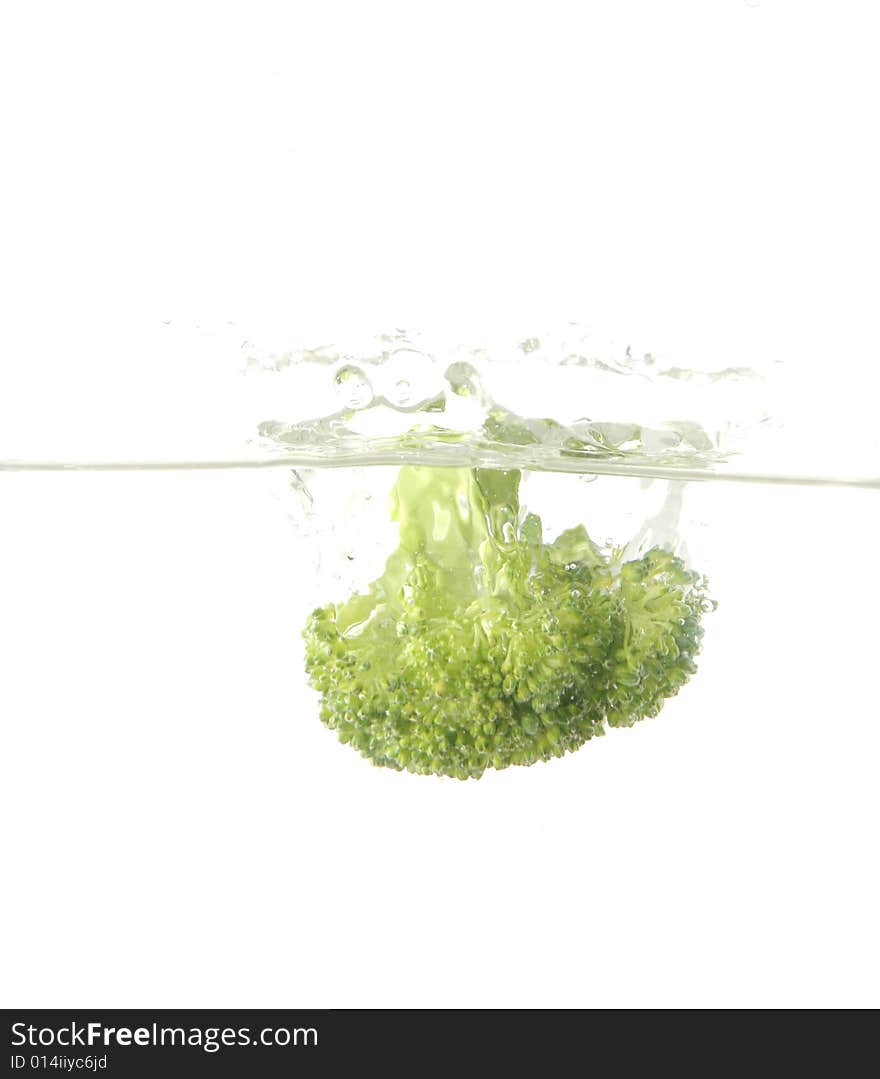 Broccoli vegetables splash