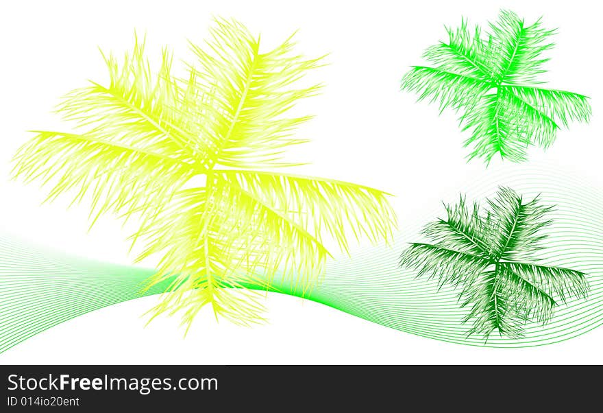 Tropical leaf set, vector illustration