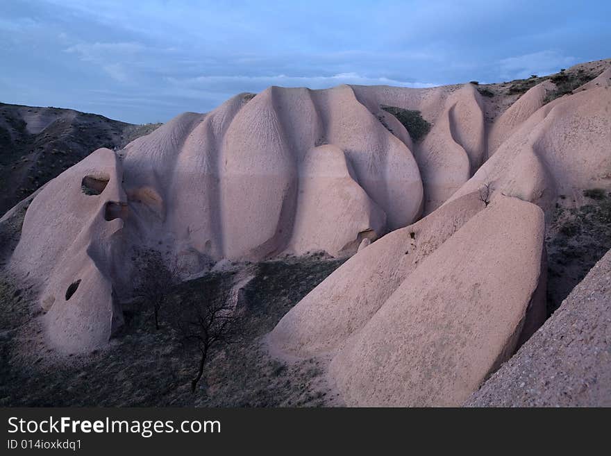 Strange and amazing stone formations in Cappadocia, Turkey