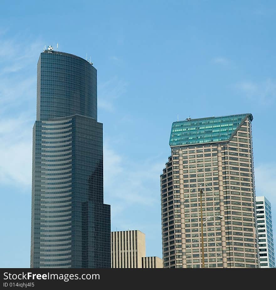 Two office towers in downtown seattle. Two office towers in downtown seattle