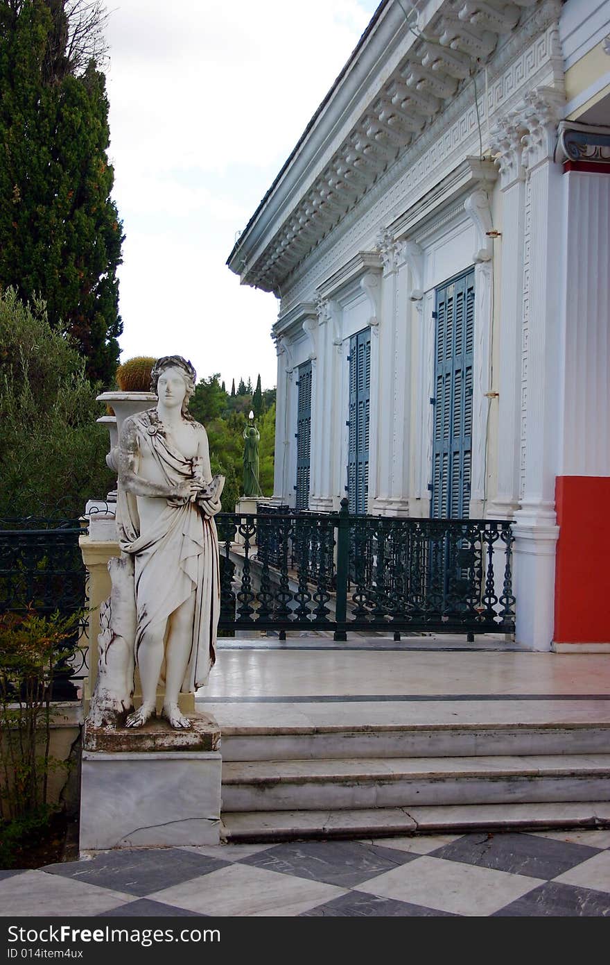 Achilleon Palace statues Corfu Island Greece