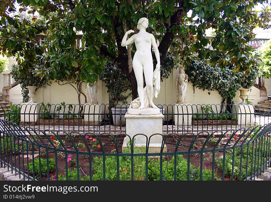 Achilleon Palace statues Corfu Island Greece