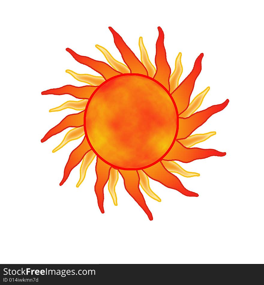 A drawing element of the sun