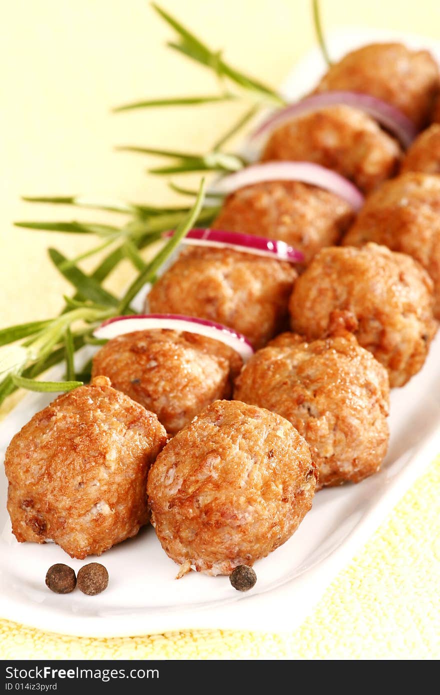 Fried pork with herbs and pepper. Fried pork with herbs and pepper