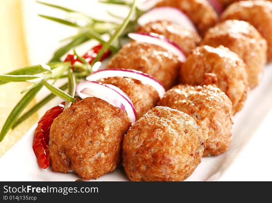 Fried pork with rosemary and paprika. Fried pork with rosemary and paprika