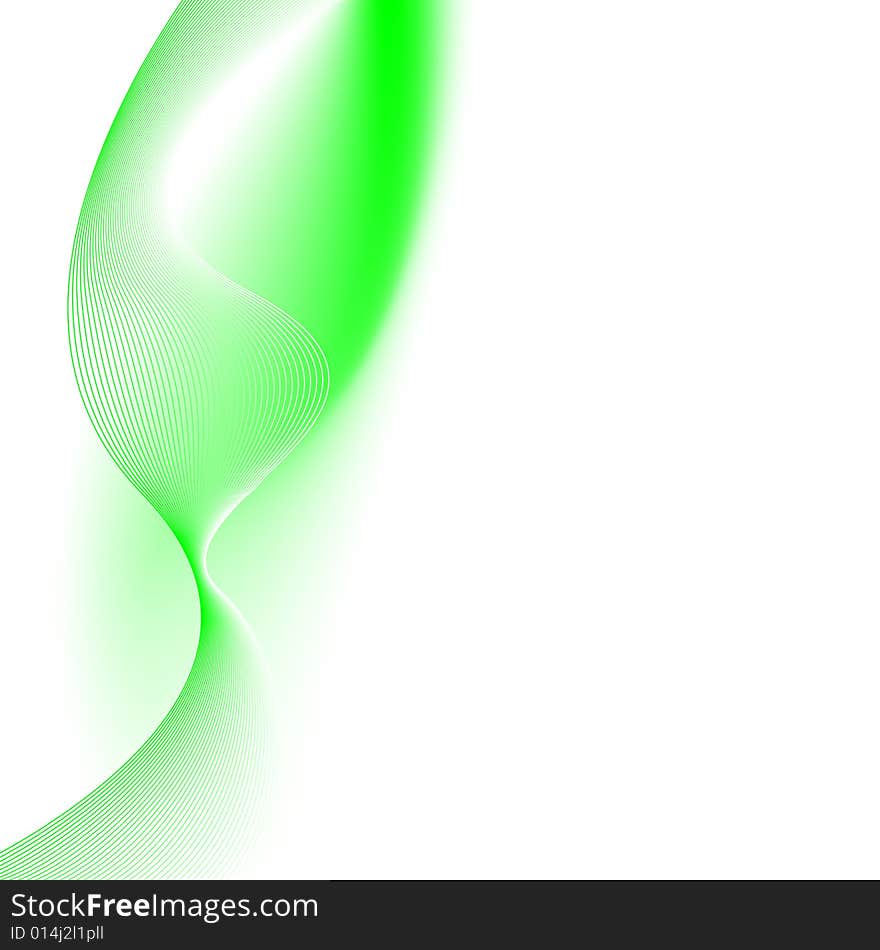 Green waves, abstract vector illustration