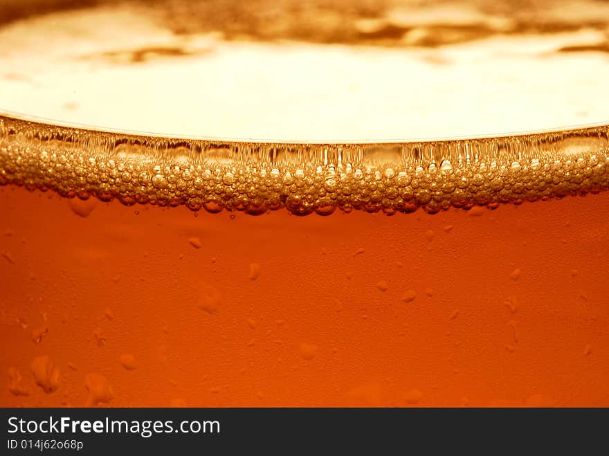 Detail of beer in a glass