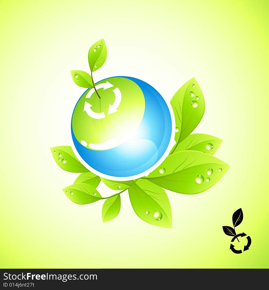 Global green symbol  illustration. Global green symbol  illustration.