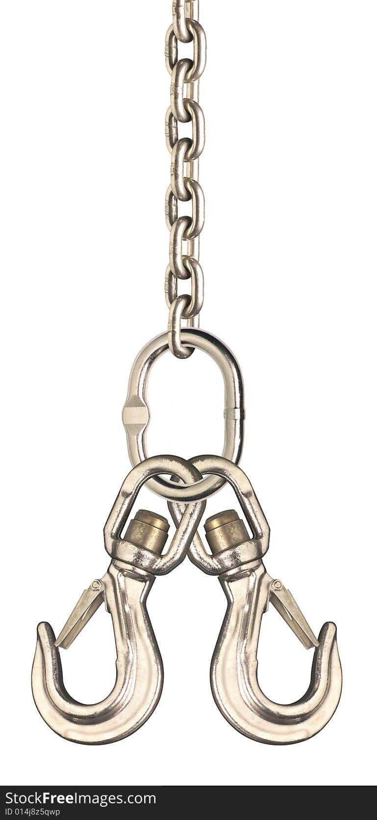 Hook and chain on a white background. Hook and chain on a white background