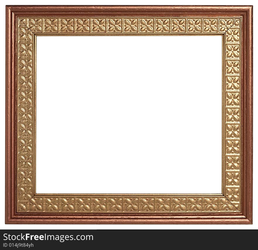 Picture gold frame with a decorative pattern. Picture gold frame with a decorative pattern