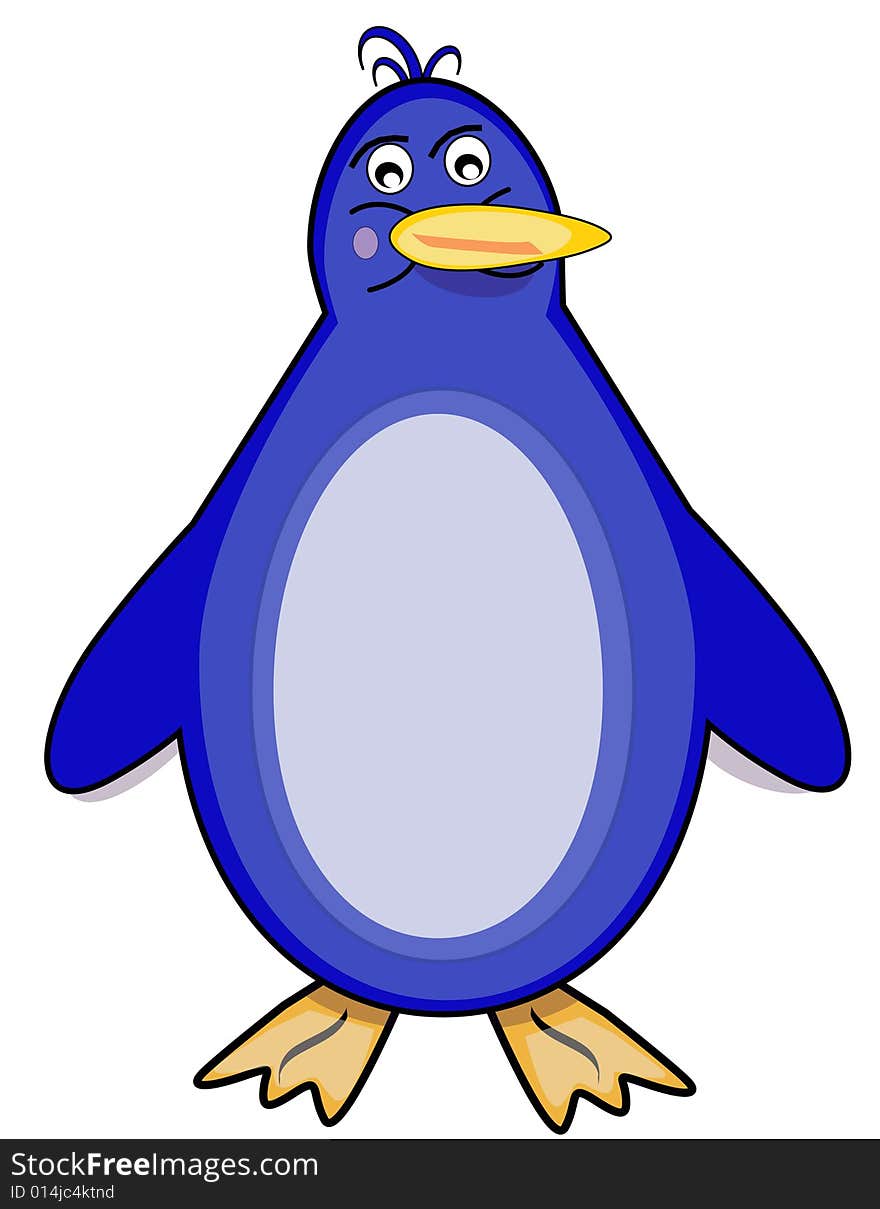 Vector blue happy penguin illustration. Vector blue happy penguin illustration