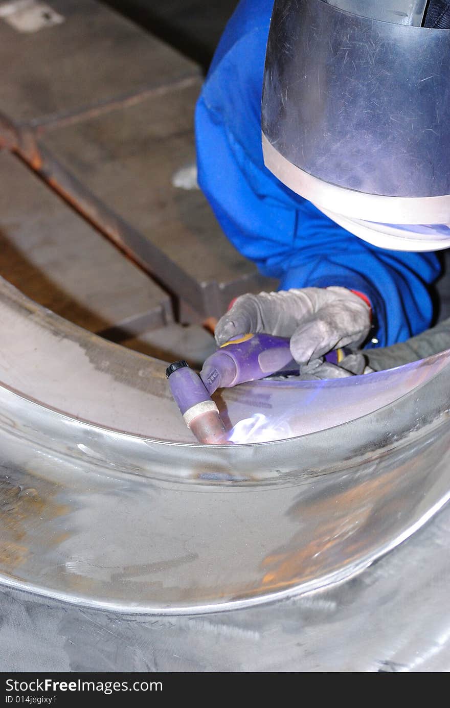 Welder at work.