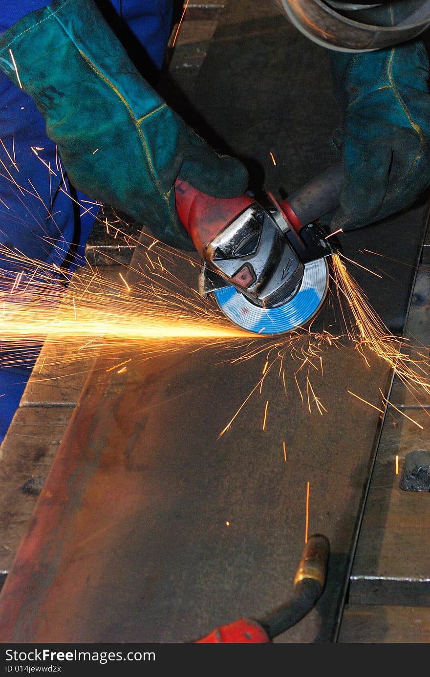 Welder at work.