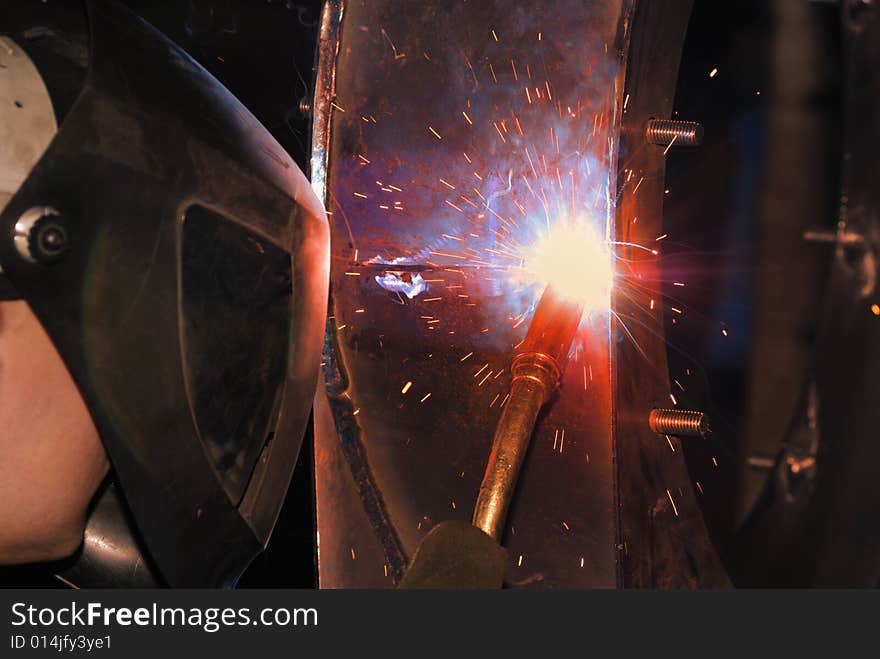 Welder at work.