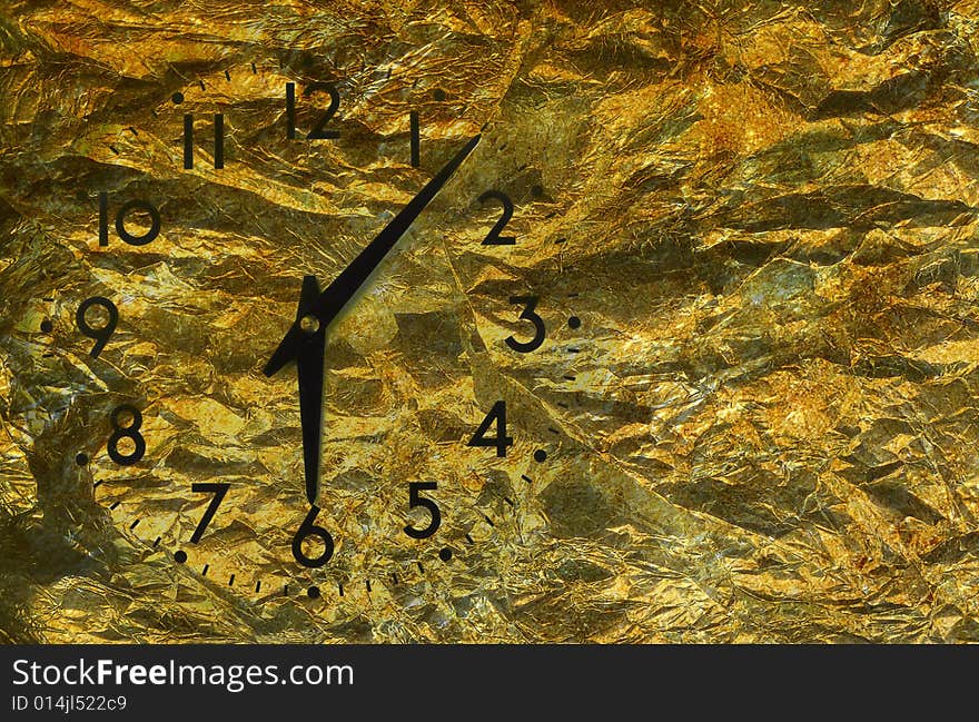 Vintage clock grunge background (Grungy paper)