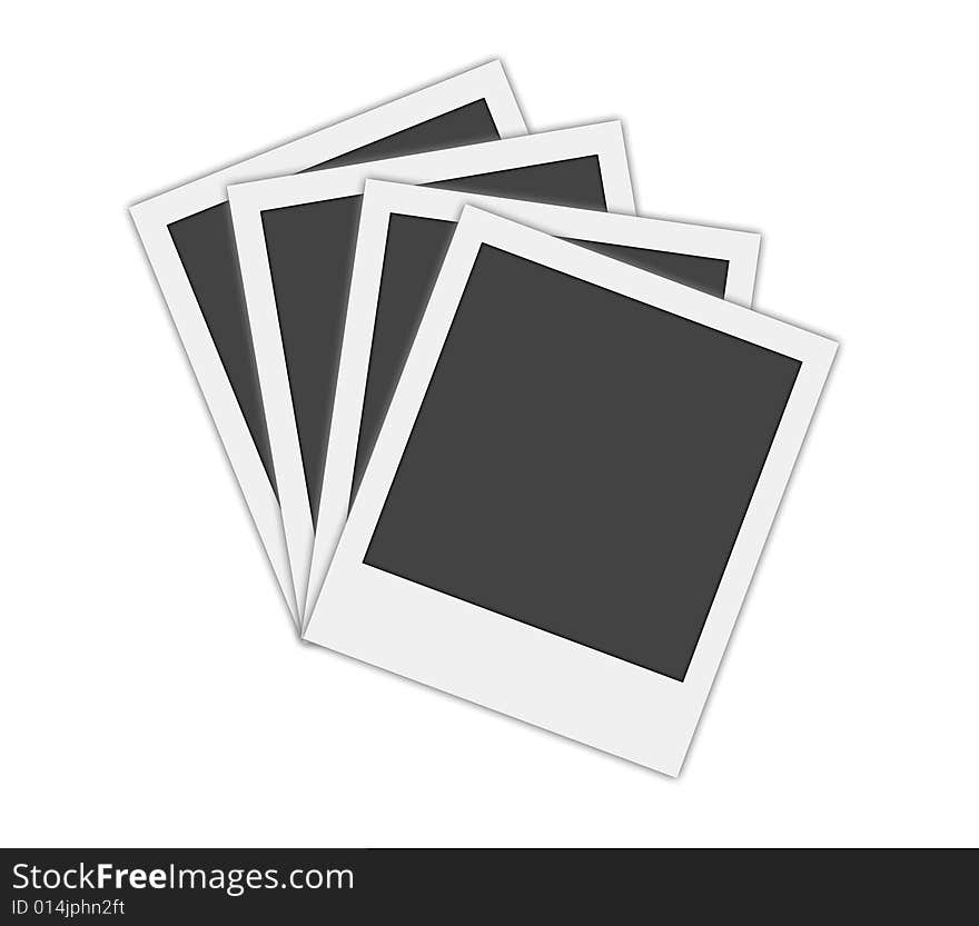 Blank polaroid photo frames isolated on white. Blank polaroid photo frames isolated on white