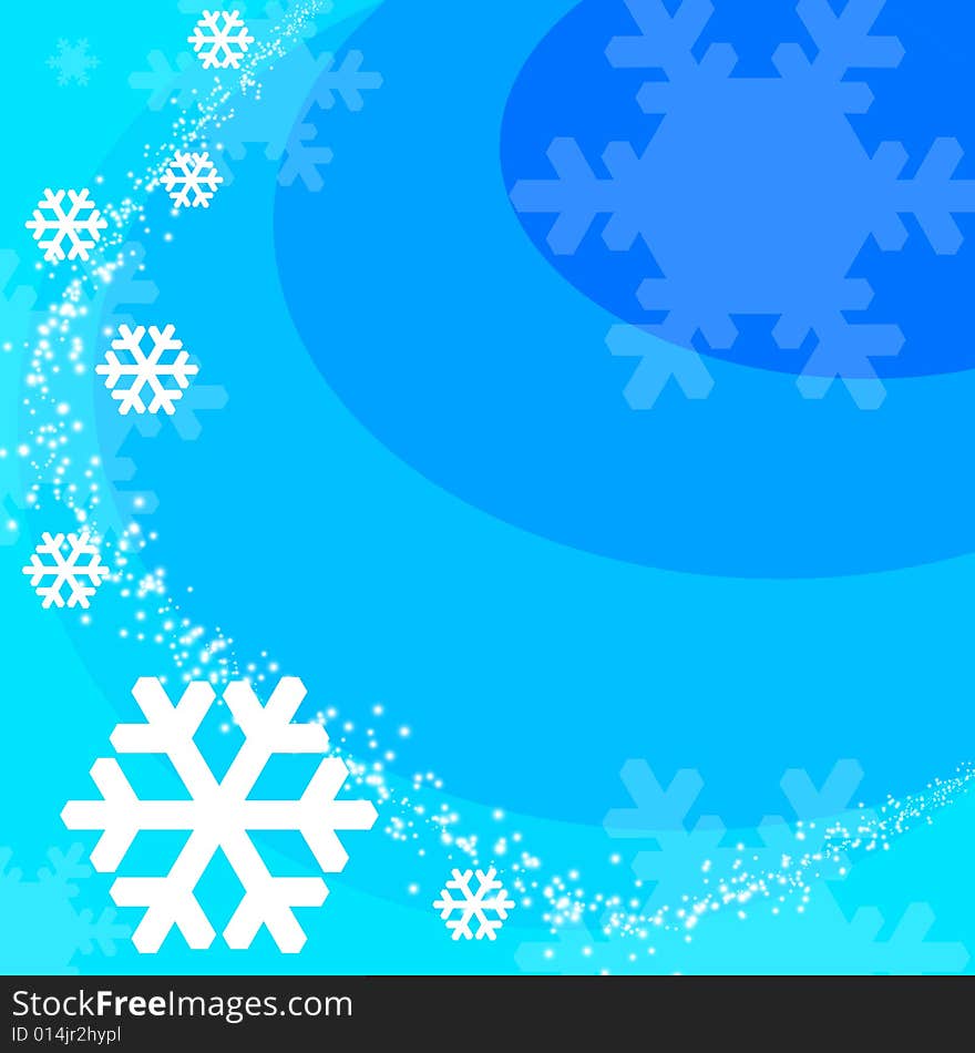 Winter background with lots of snowflakes.