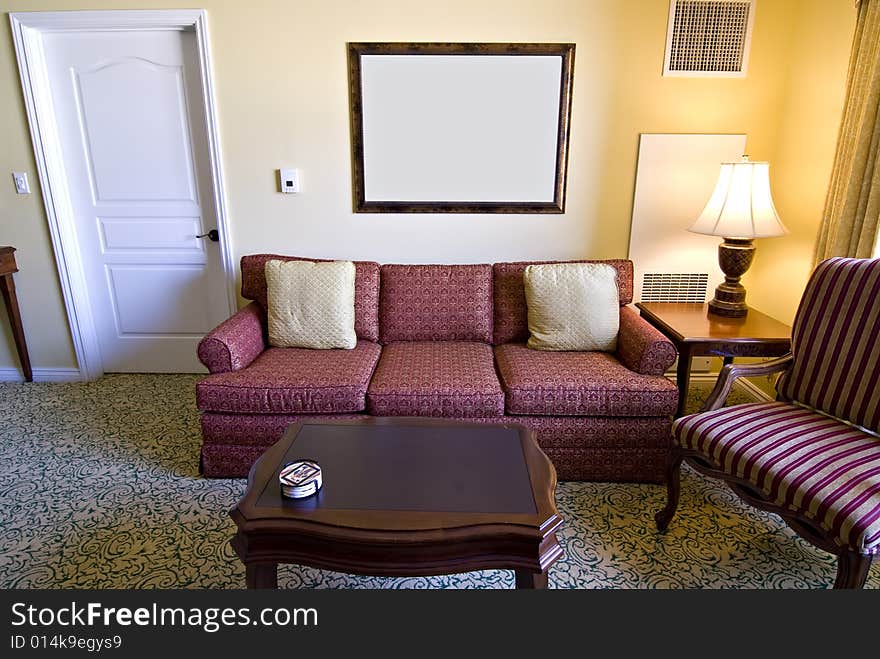 Living room with couch and chair