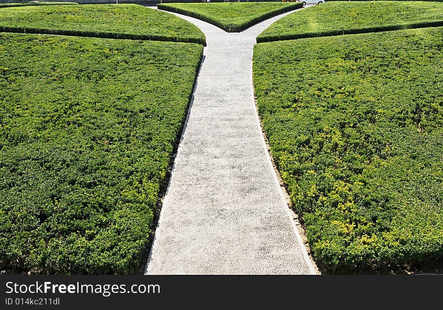 Footpath in the garden, art of gardening