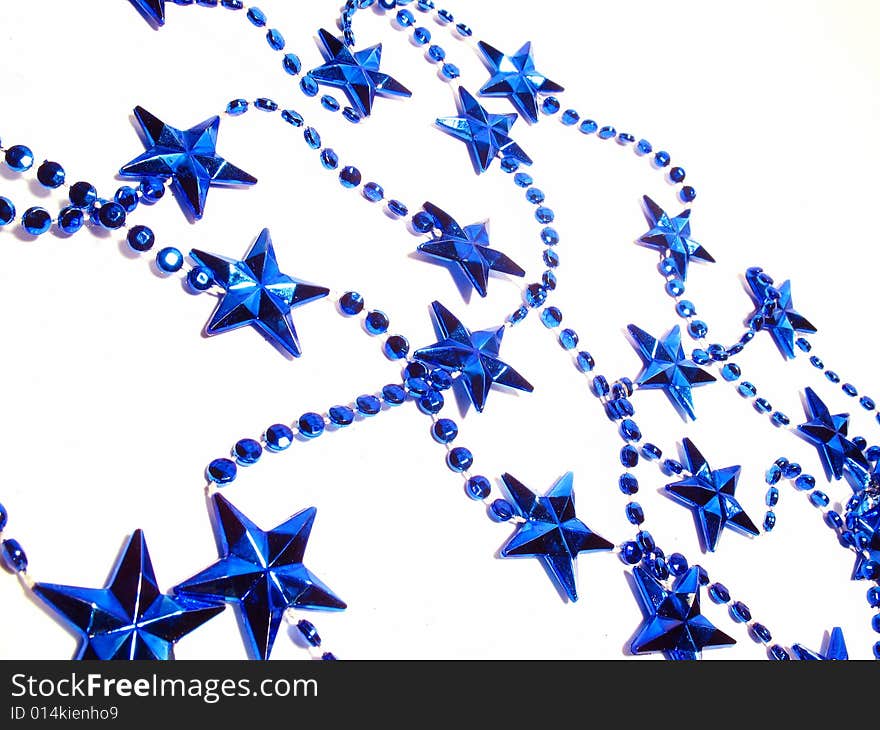 Detail blue stars, Christmas decoraions. Detail blue stars, Christmas decoraions