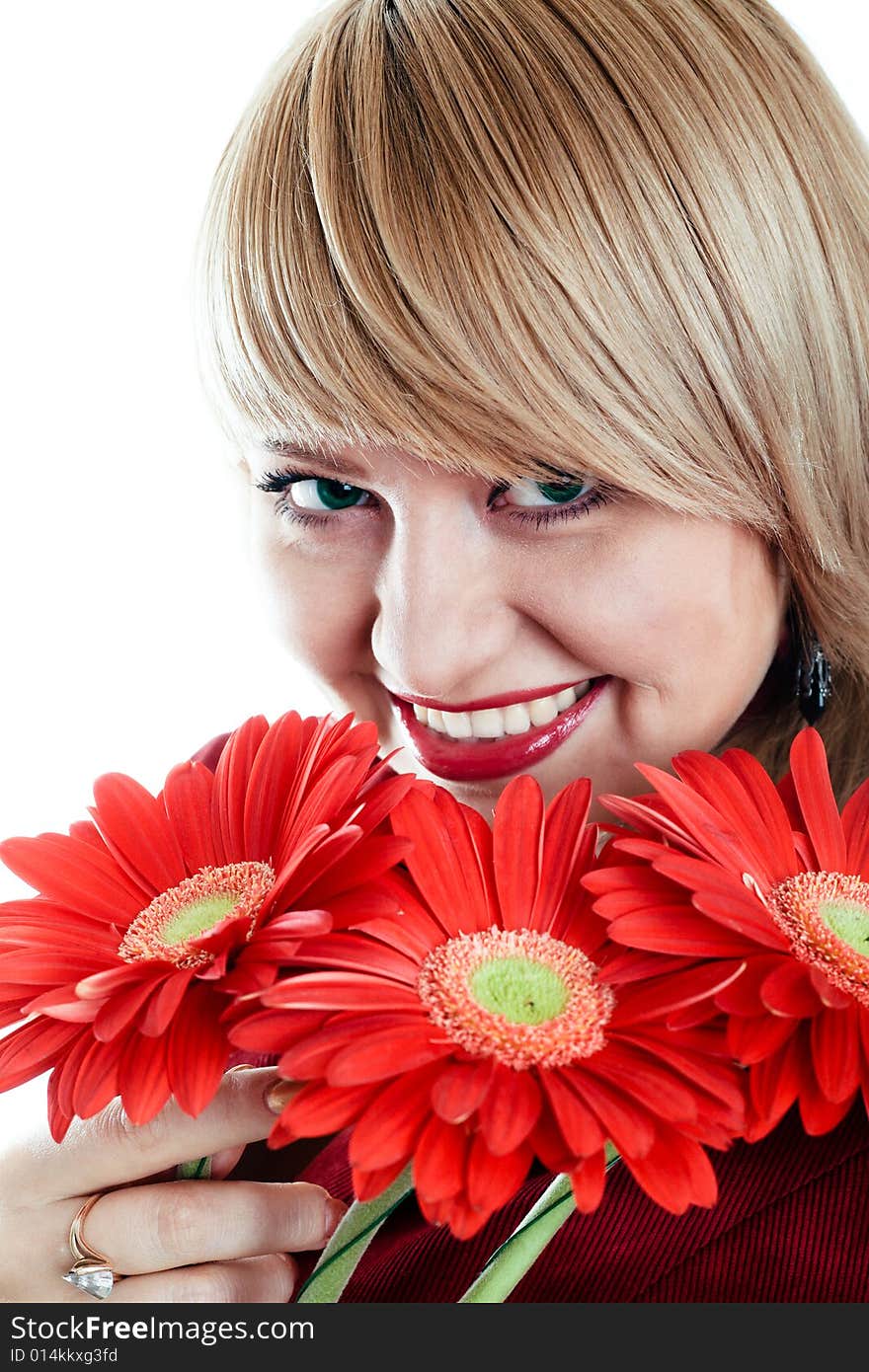 An image of nice woman with flowers. An image of nice woman with flowers