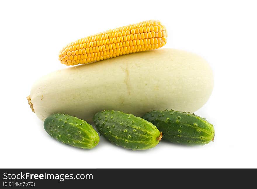 Corn on a vegetable marrow