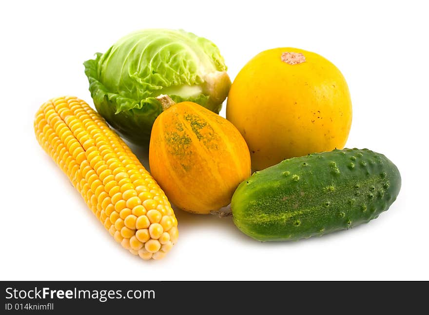 Vegetables on a white background