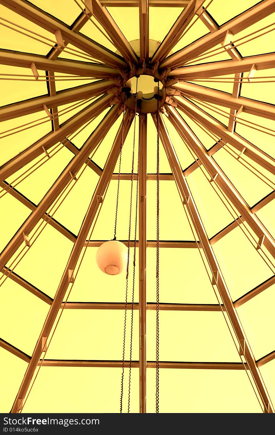 High glass ceiling of a modern building