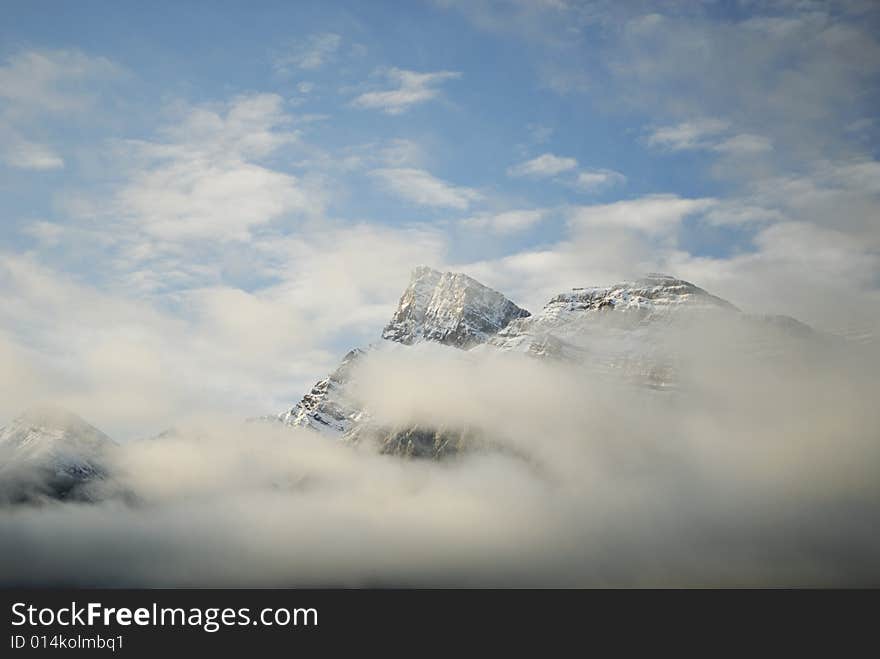 Morning clouds in Canadian Rockies