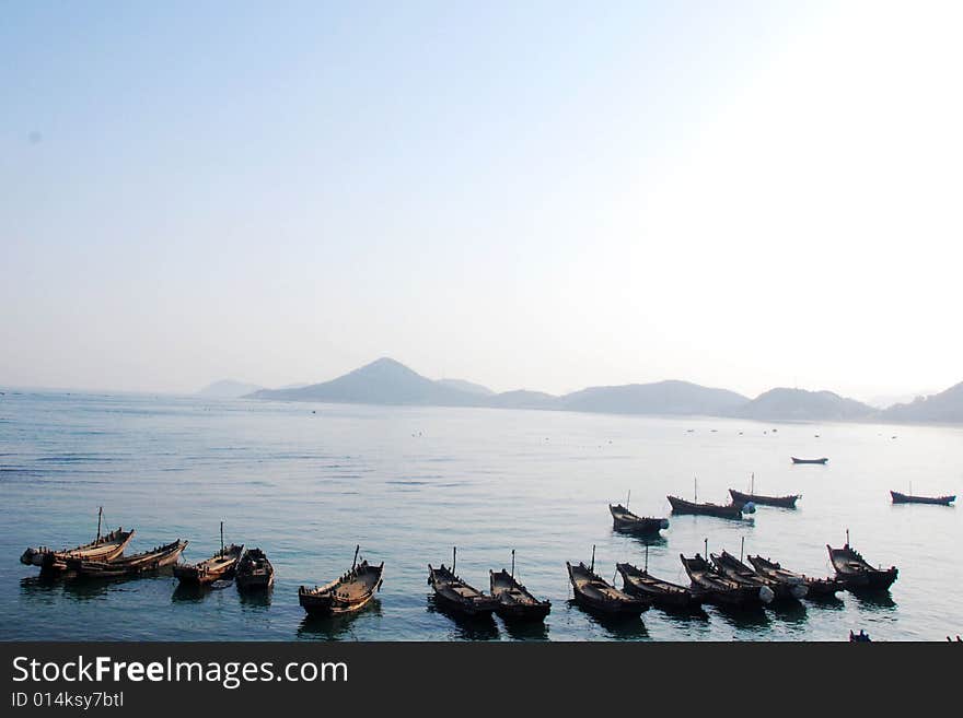 Boats under the sky