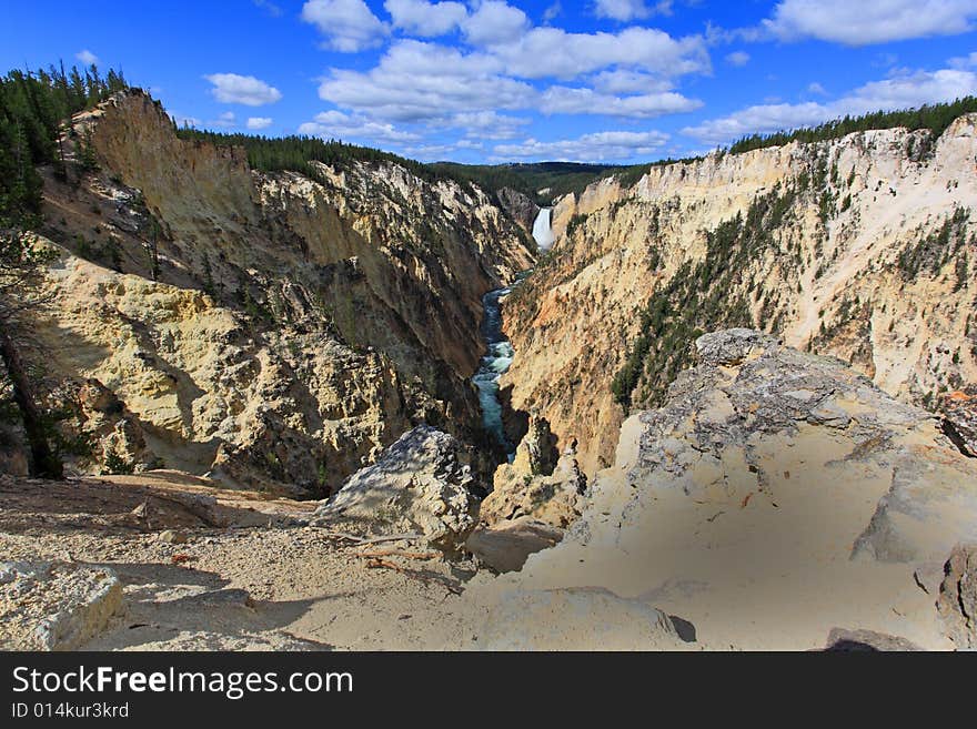 The scenery of Yellowstone National Park in Wyoming