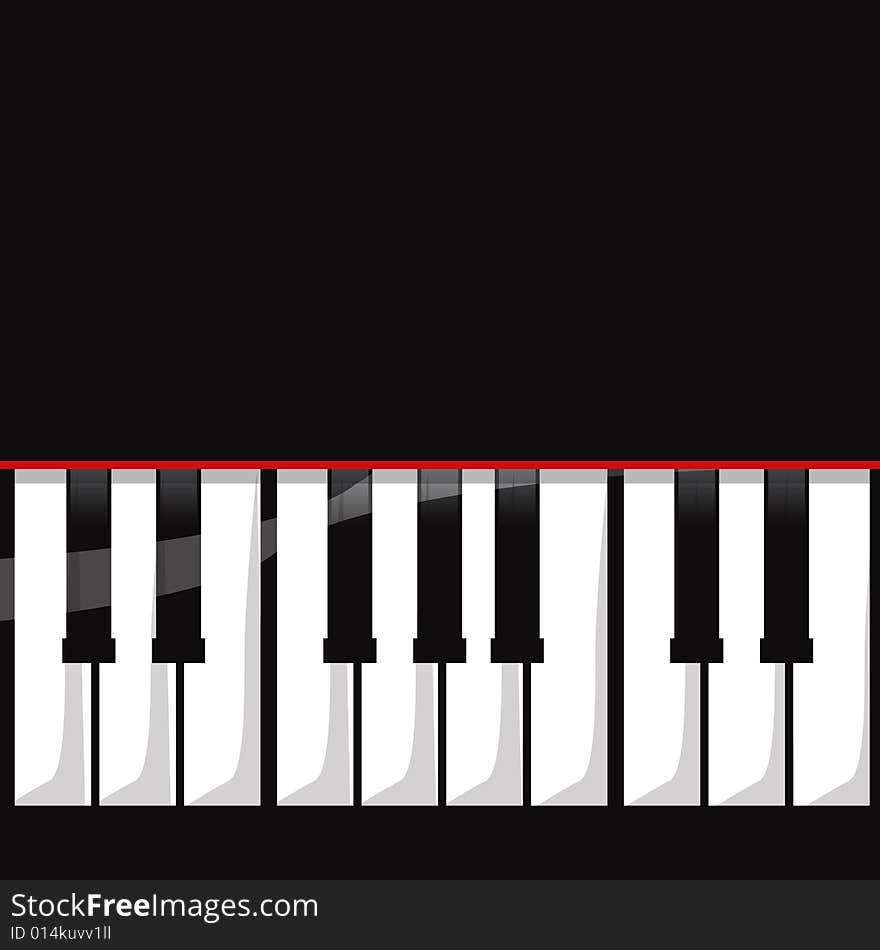 Vectorial piano keyboard representation isolated over white