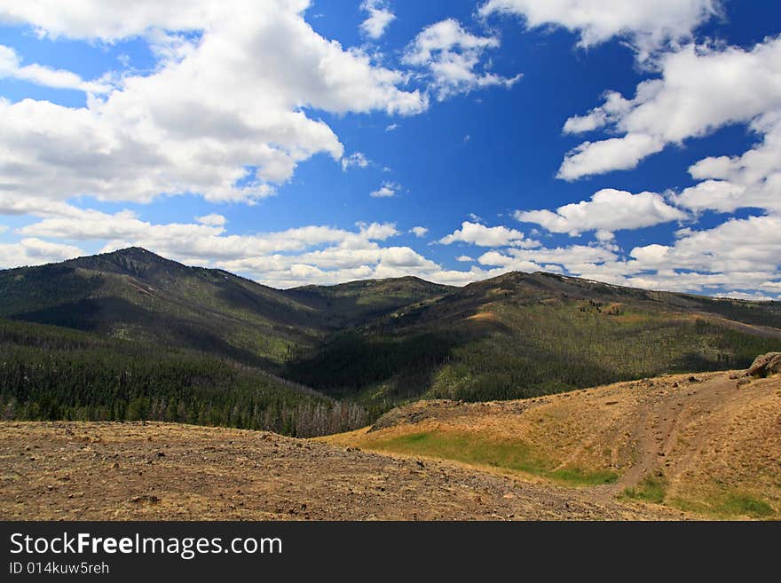 The scenery of Yellowstone National Park in Wyoming