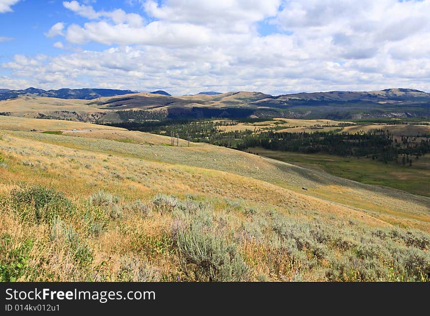 The scenery of Yellowstone National Park in Wyoming