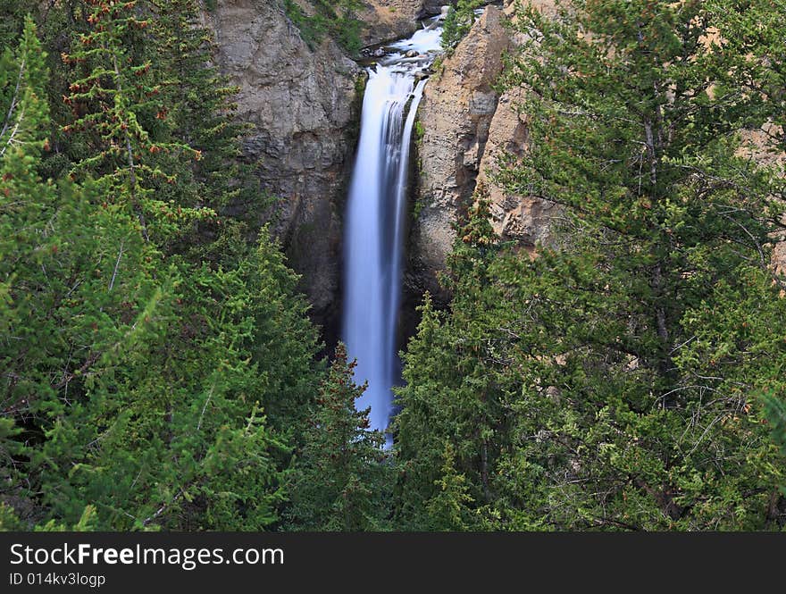 The Tower Falls in Yellowstone National Park in Wyoming