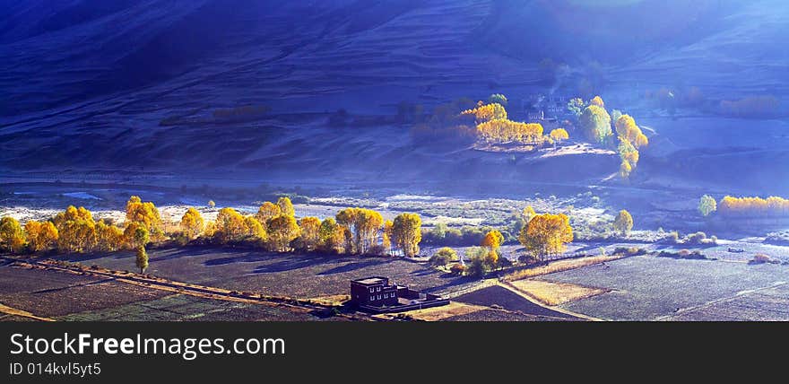 This is a village altiplano autumn