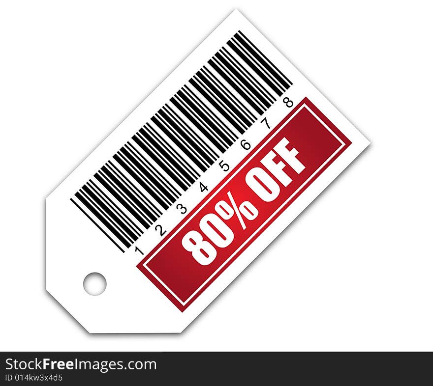 Barcode with sale 80 OFF sticker