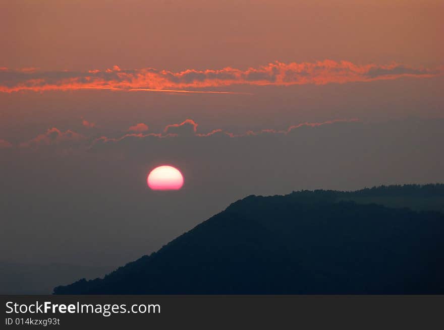 Sunset with dramatic clouds